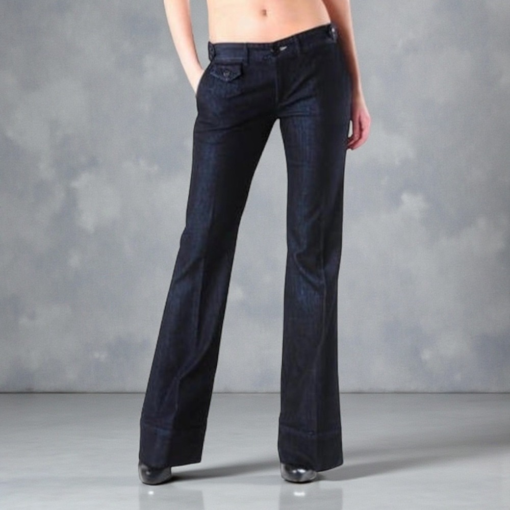 Habitual‎ Ascot Wide Flare Trouser Jeans Dark Wash High Rise Sz 31